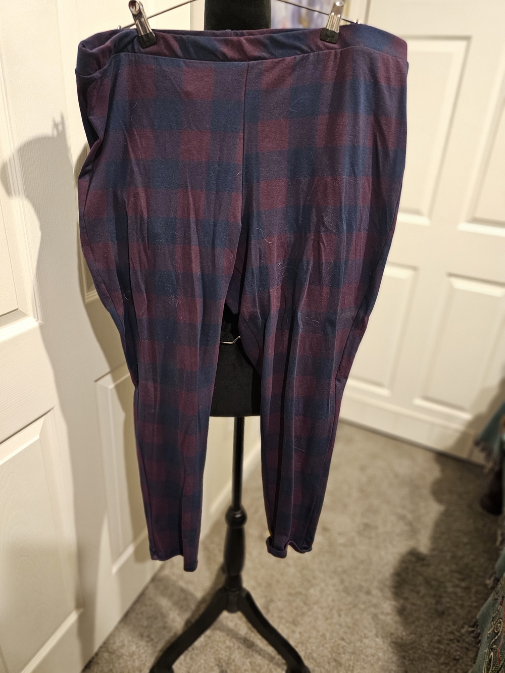 torrid Plaid Joggers in Navy and Burgundy